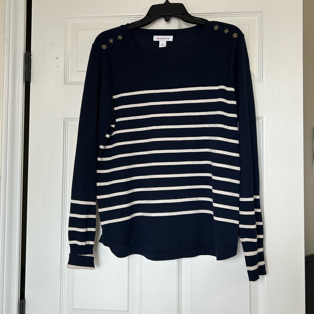 Women’s Navy and White Sweater